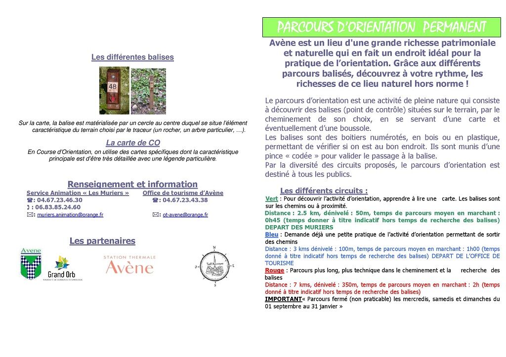 AVENE Parcours vert - Niveau Facile - les Bains d'Avène page-001 - ©OT GO 